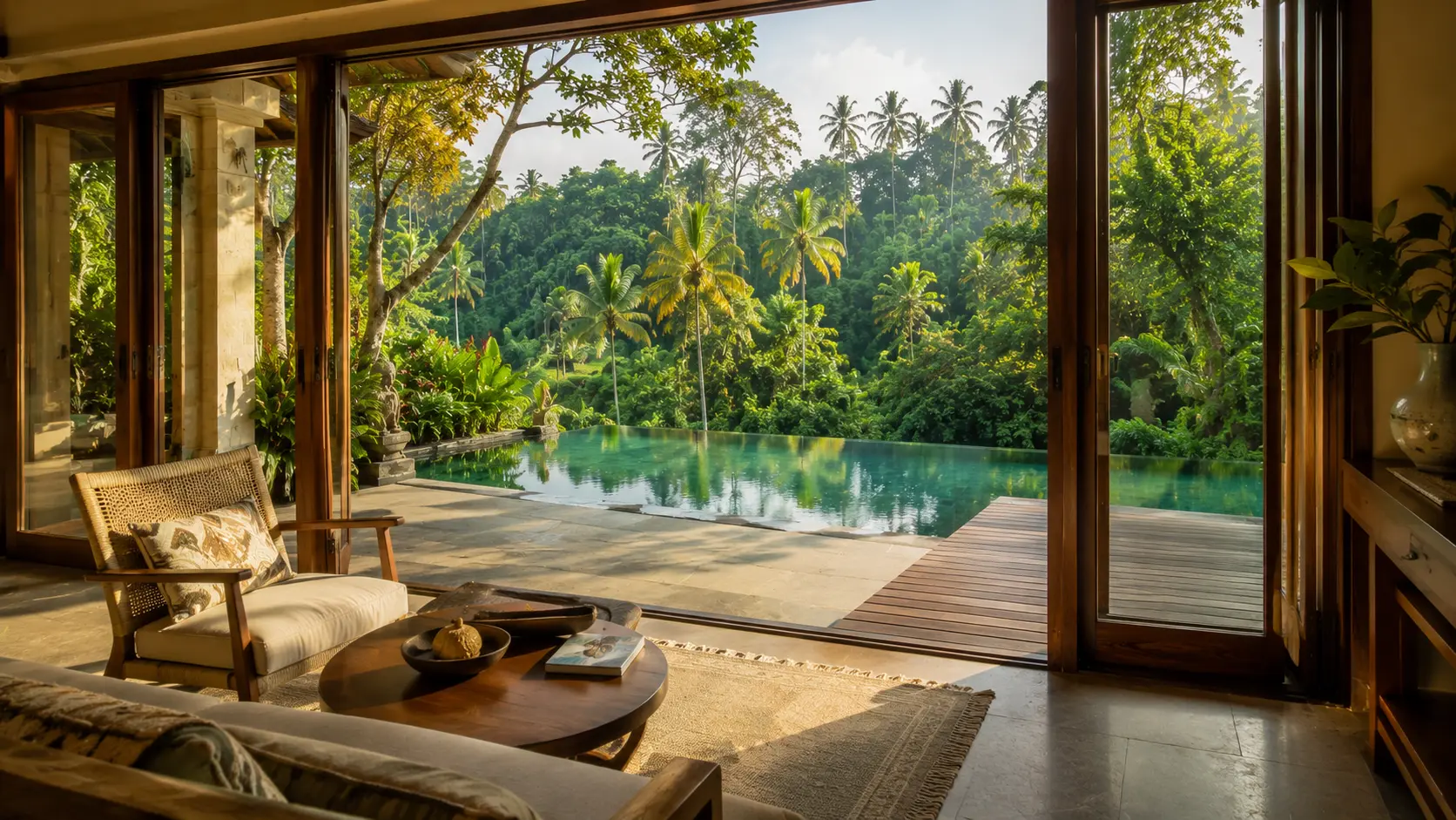 Luxury private pool villa in Ubud Bali with jungle view